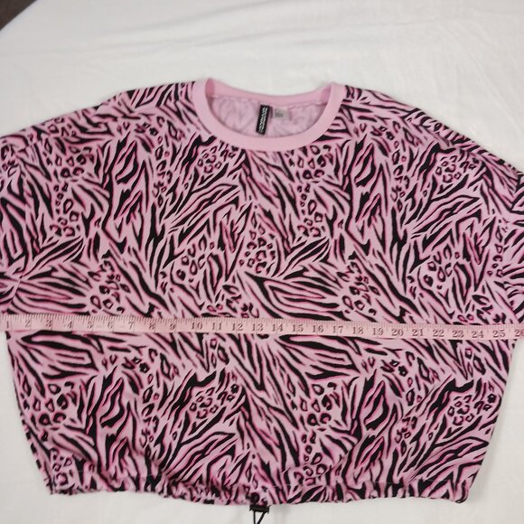 Divided by H&M, Large, Pink/Black Animal Print Sweatshirt with Adjustable Waist - Picture 6 of 13